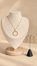 Aveline Set: Necklace + Hoop Earrings